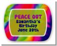 Peace Tie Dye - Personalized Birthday Party Rounded Corner Stickers thumbnail