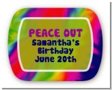 Peace Tie Dye - Personalized Birthday Party Rounded Corner Stickers