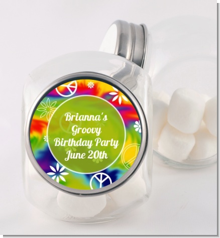 Peace Tie Dye - Personalized Birthday Party Candy Jar