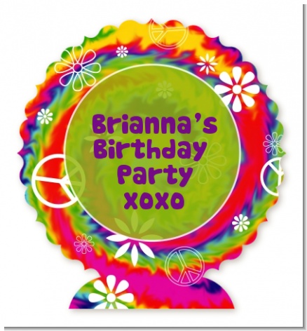 Peace Tie Dye - Personalized Birthday Party Centerpiece Stand