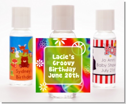 Peace Tie Dye - Personalized Birthday Party Hand Sanitizers Favors