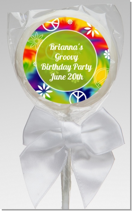 Peace Tie Dye - Personalized Birthday Party Lollipop Favors