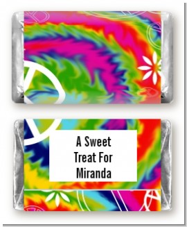 Peace Tie Dye - Personalized Birthday Party Mini Candy Bar Wrappers