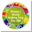 Peace Tie Dye - Round Personalized Birthday Party Sticker Labels thumbnail