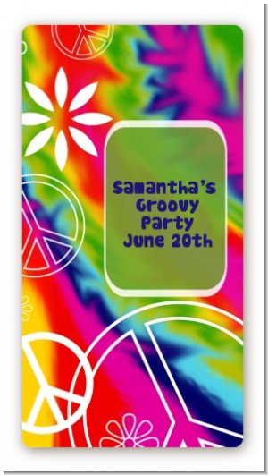 Peace Tie Dye - Custom Rectangle Birthday Party Sticker/Labels