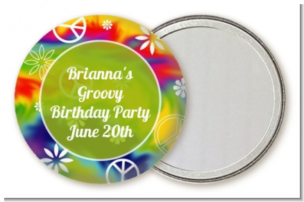 Peace Tie Dye - Personalized Birthday Party Pocket Mirror Favors
