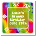 Peace Tie Dye - Square Personalized Birthday Party Sticker Labels thumbnail