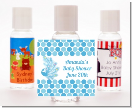 Peacock - Personalized Baby Shower Hand Sanitizers Favors