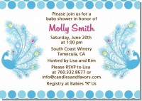 Peacock - Baby Shower Invitations