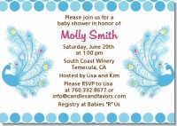 Peacock - Baby Shower Invitations