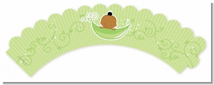 Sweet Pea African American Boy - Baby Shower Cupcake Wrappers