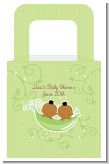 Twins Two Peas in a Pod African American Two Boys - Personalized Baby Shower Favor Boxes