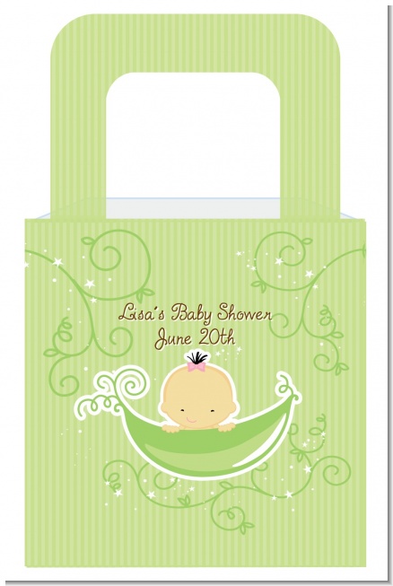 Sweet Pea Asian Girl - Personalized Baby Shower Favor Boxes