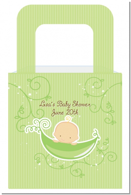 Sweet Pea Caucasian Boy - Personalized Baby Shower Favor Boxes