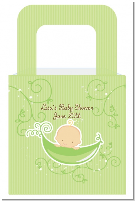 Sweet Pea Caucasian Boy - Personalized Baby Shower Favor Boxes