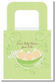 Triplets Three Peas in a Pod Caucasian One Girl Two Boys - Personalized Baby Shower Favor Boxes