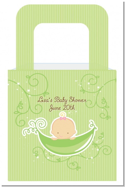 Sweet Pea Caucasian Girl - Personalized Baby Shower Favor Boxes