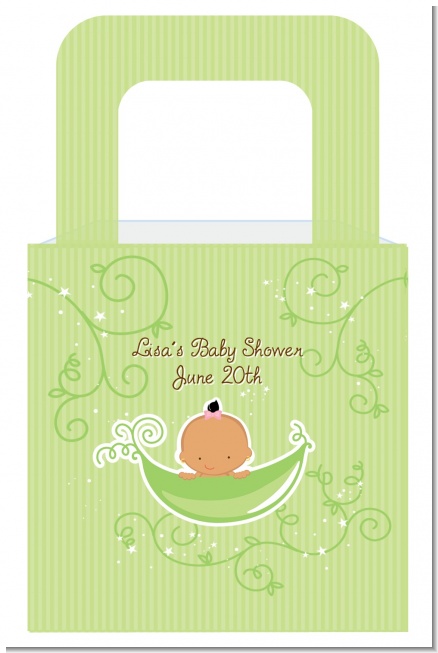 Sweet Pea Hispanic Girl - Personalized Baby Shower Favor Boxes
