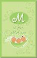 Triplets Three Peas in a Pod Hispanic Three Girls - Personalized Baby Shower Nursery Wall Art thumbnail