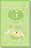 Triplets Three Peas in a Pod Asian Three Boys - Personalized Baby Shower Nursery Wall Art