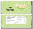 Triplets Three Peas in a Pod Caucasian - Personalized Baby Shower Candy Bar Wrappers thumbnail