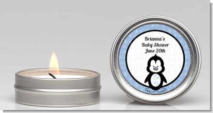 Penguin Blue - Baby Shower Candle Favors