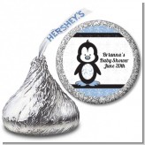 Penguin Blue - Hershey Kiss Baby Shower Sticker Labels