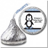 Penguin Blue - Hershey Kiss Baby Shower Sticker Labels