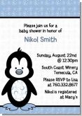Penguin Blue - Baby Shower Invitations