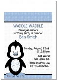 Penguin Blue - Birthday Party Petite Invitations