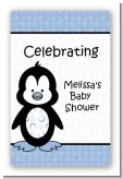 Penguin Blue - Custom Large Rectangle Baby Shower Sticker/Labels