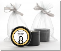 Penguin - Baby Shower Black Candle Tin Favors