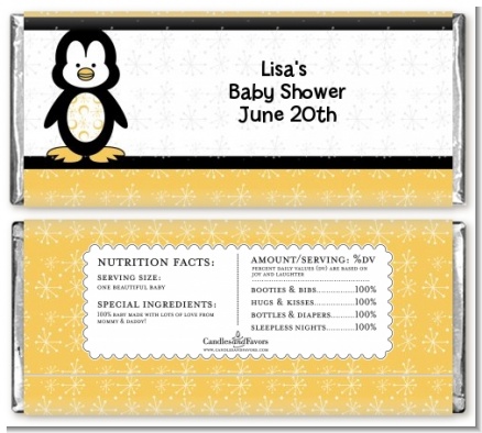 Penguin - Personalized Baby Shower Candy Bar Wrappers