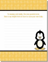 Penguin - Baby Shower Notes of Advice