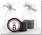 Penguin Pink - Baby Shower Black Candle Tin Favors