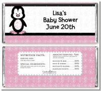 Penguin Pink - Personalized Baby Shower Candy Bar Wrappers