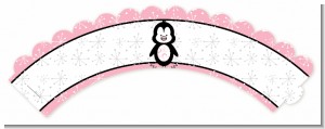 Penguin Pink - Baby Shower Cupcake Wrappers