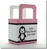 Penguin Pink - Personalized Baby Shower Favor Boxes