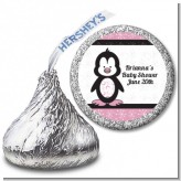 Penguin Pink - Hershey Kiss Baby Shower Sticker Labels