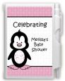 Penguin Pink - Baby Shower Personalized Notebook Favor thumbnail