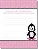 Penguin Pink - Baby Shower Notes of Advice