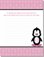 Penguin Pink - Baby Shower Notes of Advice