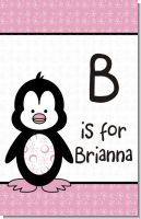 Penguin Pink - Personalized Baby Shower Nursery Wall Art