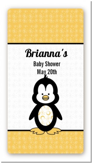 Penguin - Custom Rectangle Baby Shower Sticker/Labels