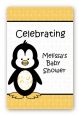 Penguin - Custom Large Rectangle Baby Shower Sticker/Labels thumbnail