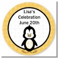 Penguin - Round Personalized Birthday Party Sticker Labels thumbnail