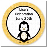 Penguin - Round Personalized Birthday Party Sticker Labels