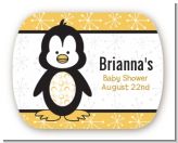 Penguin - Personalized Baby Shower Rounded Corner Stickers