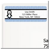 Penguin Blue - Birthday Party Return Address Labels