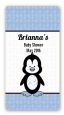 Penguin Blue - Custom Rectangle Baby Shower Sticker/Labels thumbnail